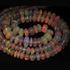 AAAAA - 16 inches Most Beautifull Ethiopian Opal Very Rare Quality Every Beads Beautifull Fire Inside Smooth Polished Rondell Beads Size 3 - 7 mm